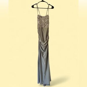 Glamorous Silver Sequin Maxi Dress